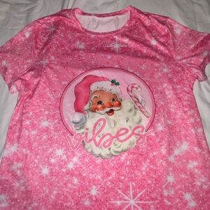 Pink Santa Vibes Short Sleeve Tee